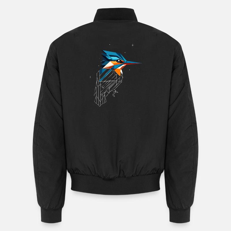 Geometrischer Eisvogel – Moderne Naturkunst Unisex Bomberjacke