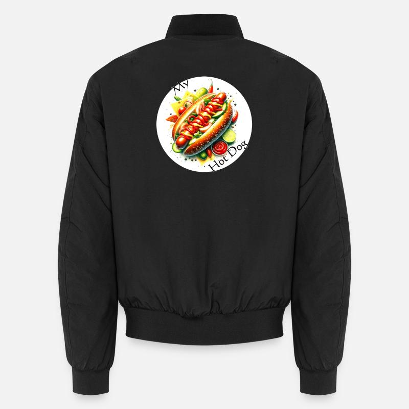 Farbexplosion Hotdog Kunst Unisex Bomberjacke