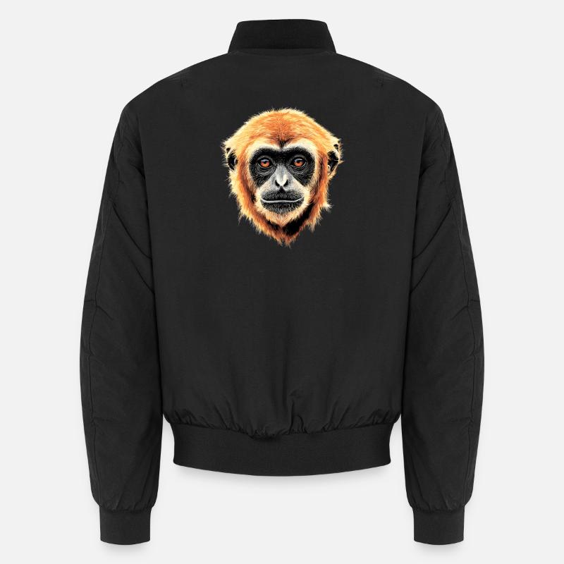 Gibbon Monkey Whitehand Gibbon Monkey Cute Lar Gibbons Unisex Bomber Jacket