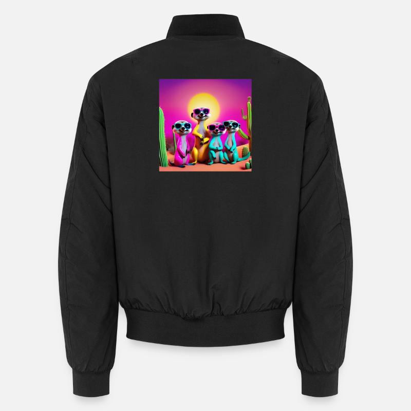 Erdmännchen, Erdmännchenfamilie, Erdmännchen-Humor Unisex Bomberjacke