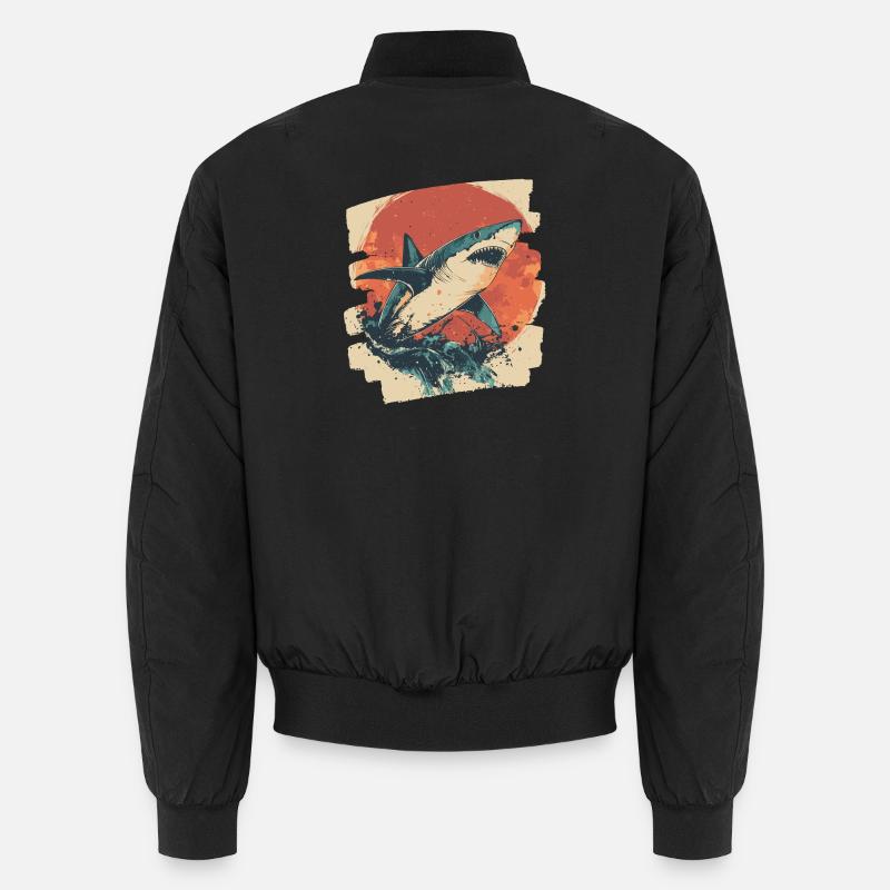 Shark Retro - Unisex Bomber Jacket - black