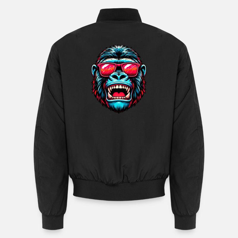 Gorillas mit Sonnenbrille - Unisex Bomberjacke - Schwarz