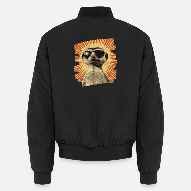 Erdmännchen Retro - Unisex Bomberjacke - Schwarz
