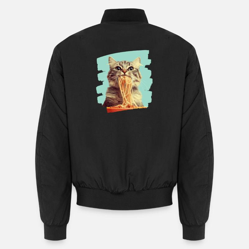 Katze Pasta - Unisex Bomberjacke - Schwarz