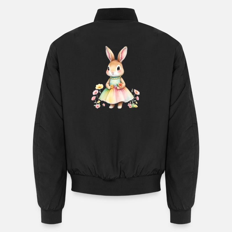 Pastellhase im Regenbogenkleid Unisex Bomberjacke