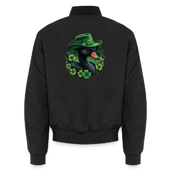 Irish elegance - Unisex Bomber Jacket - black - Back - AI Model Male 185 light (185cm)