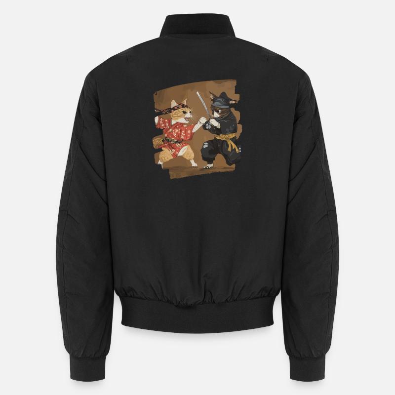 Japanischer Katzen Kampf Unisex Bomberjacke