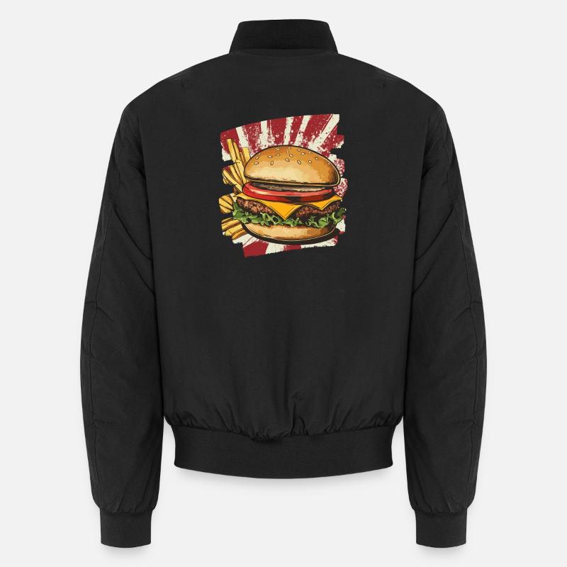 Burger und Fritten Retro Unisex Bomberjacke