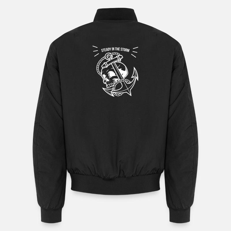 Anker mit Totenschädel "Steady in Storm" Unisex Bomberjacke