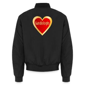 Kardiologin Herz - Unisex Bomberjacke - Schwarz - Hinten - AI Model Male 185 light (185cm)