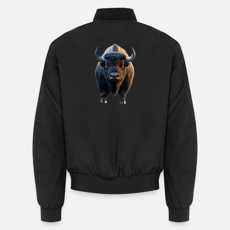 Bison, Bison, Wild Cattle, Buffalo, American Bison Unisex Bomber Jacket