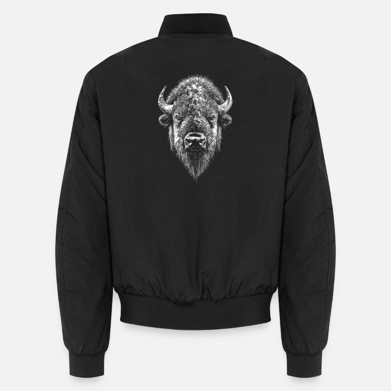 Bison, Bison, Wild Cattle, Buffalo, American Bison Unisex Bomber Jacket