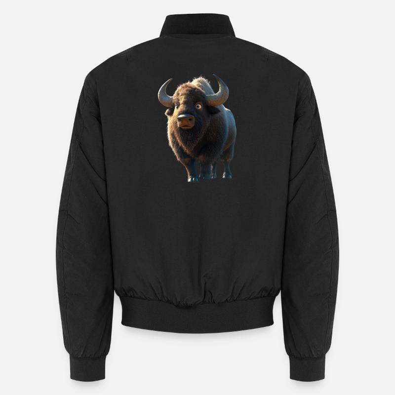 Bison Wisent Wildrind Buffalo Amerikanischer Bison Unisex Bomberjacke