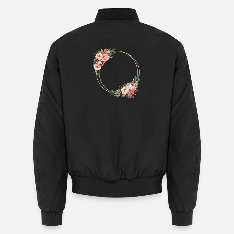 Rustikaler Blumen-Kranz, personalisierbar Unisex Bomberjacke