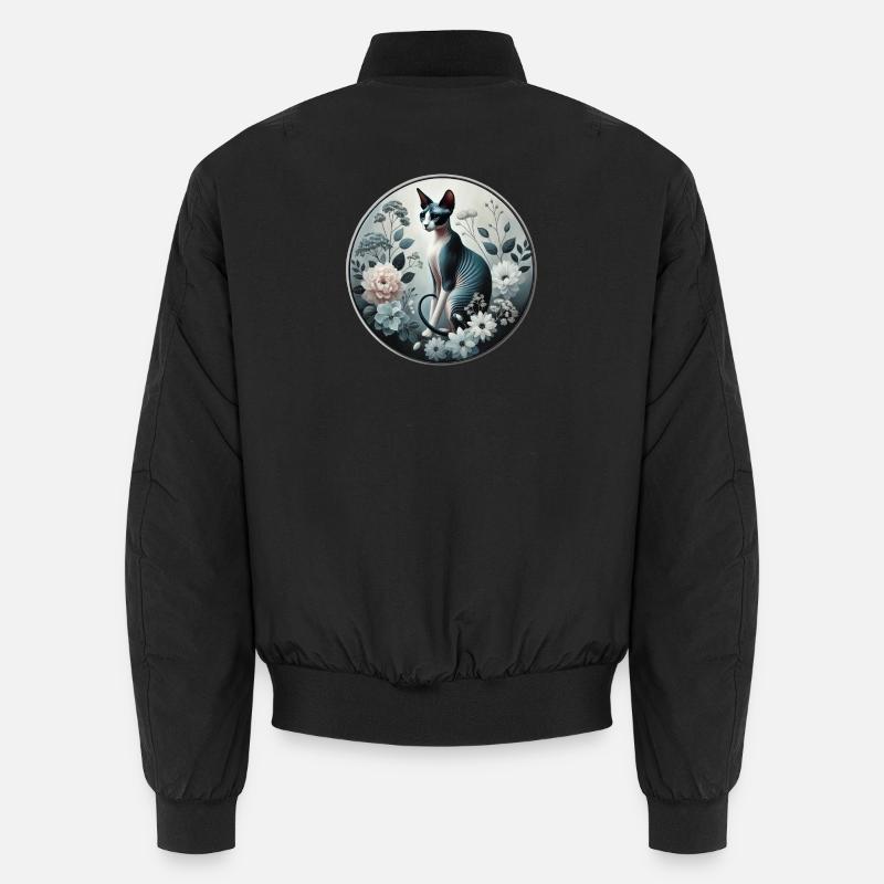 Princesse Sphynx chat parmi les fleurs Bomber unisexe
