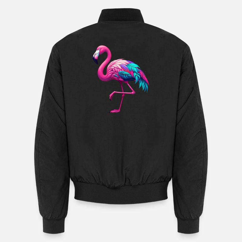 Flamingo - Unisex Bomber Jacket - black