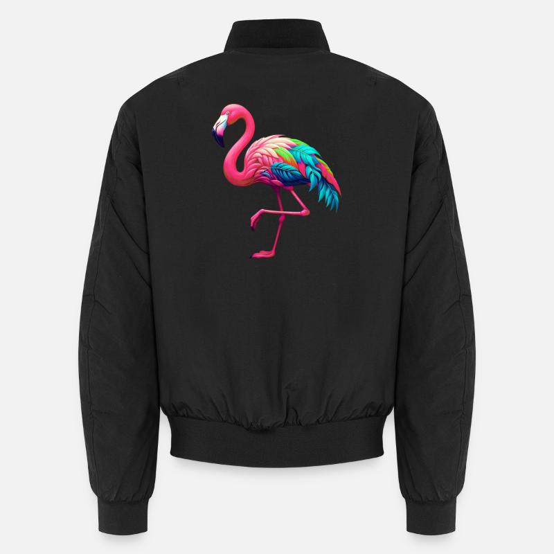 Flamingo - Unisex Bomber Jacket - black