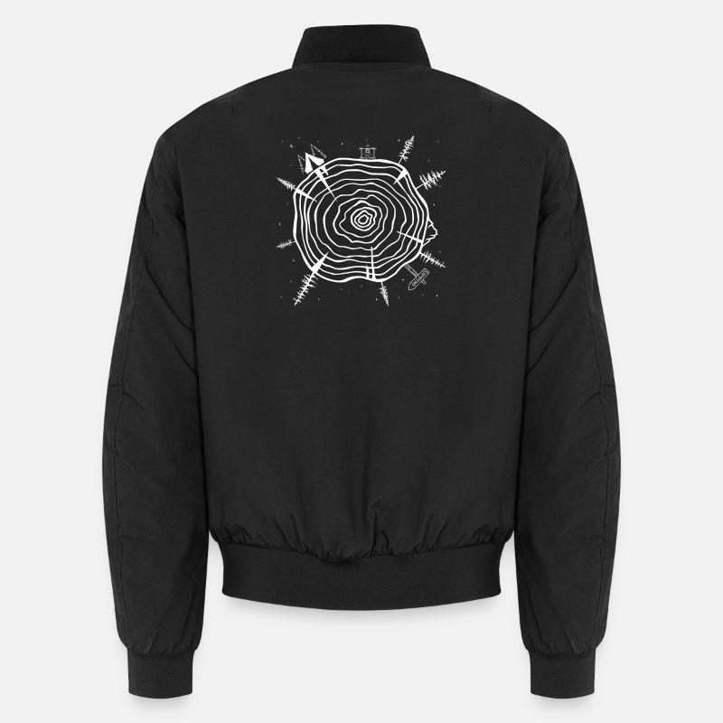 Minimalist Tree Ring Forest Design Unisex Bomber Jacket