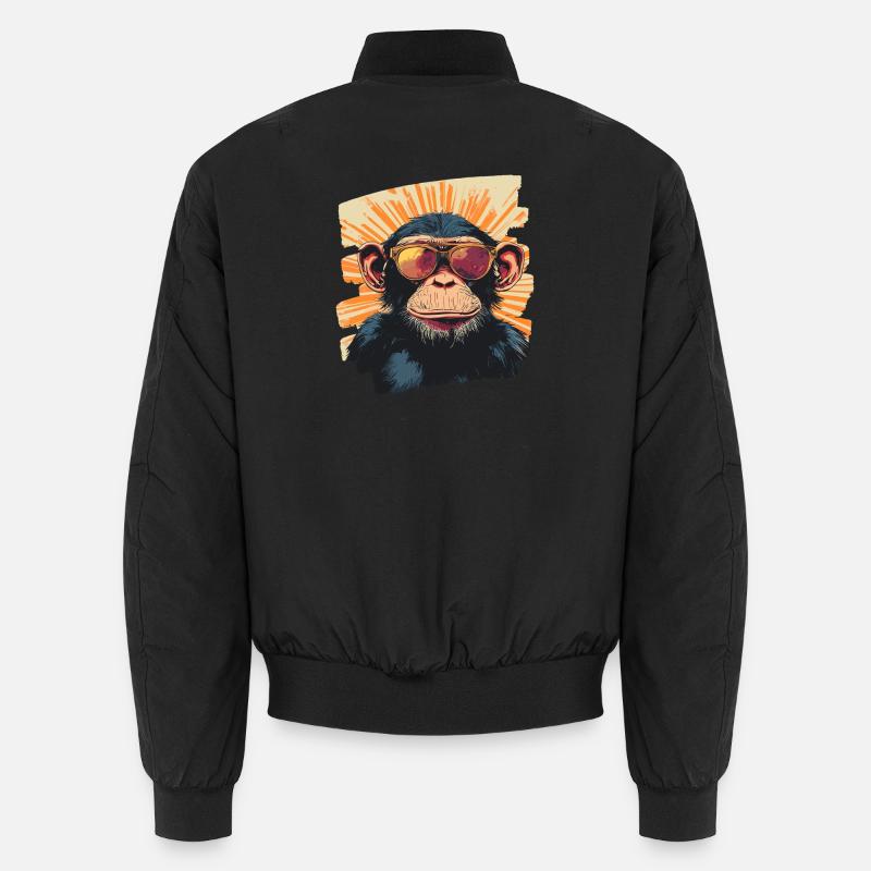 Monkey Retro - Unisex Bomber Jacket - black