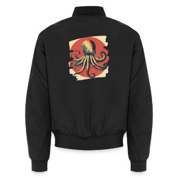 Kraken Oktopus - Unisex Bomberjacke - Schwarz - Hinten - AI Model Male 185 light (185cm)