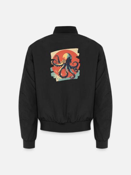 Octopus Octopus Retro - Unisex Bomber Jacket - black