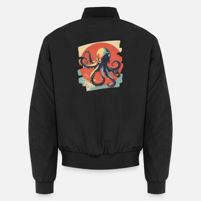 Kraken Oktopus Retro Unisex Bomberjacke