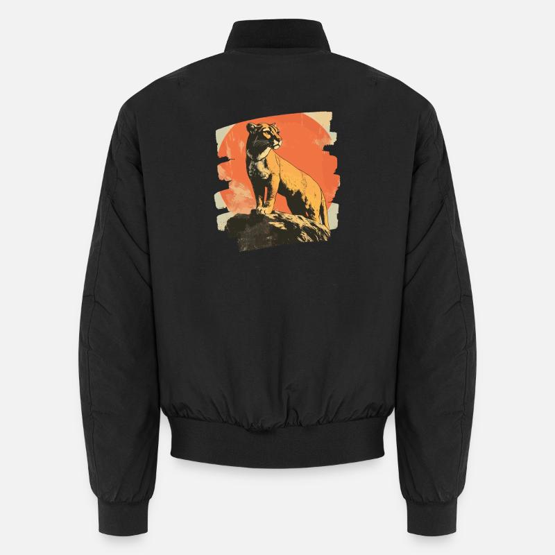 Lion from mountain Retro - Unisex Bomberjacke - Schwarz