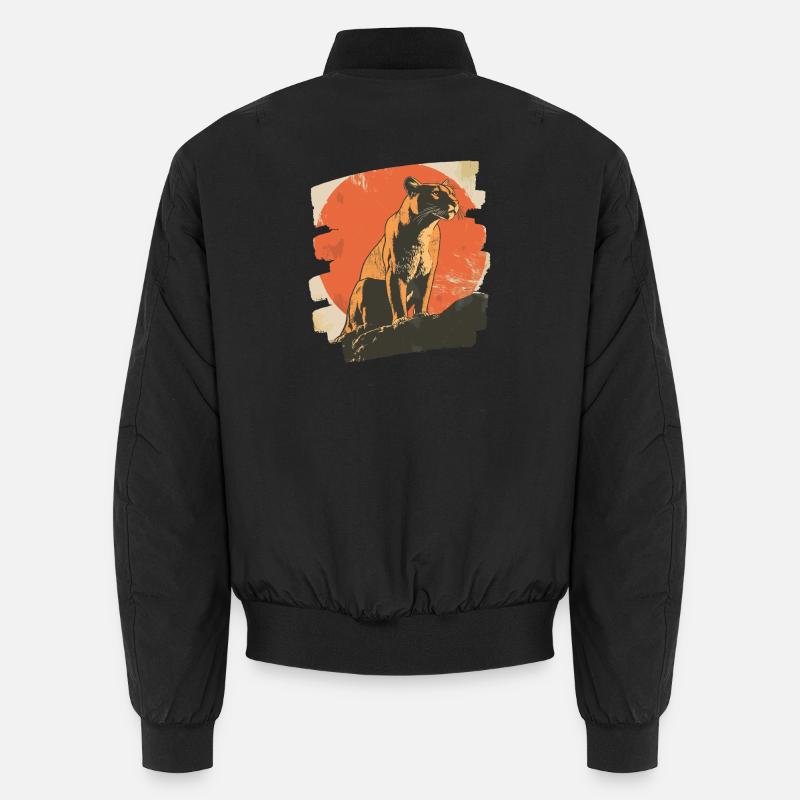 Lion from mountain Retro - Unisex Bomber Jacket - black