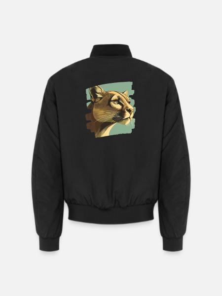 Lion from mountain Retro - Unisex Bomber Jacket - black
