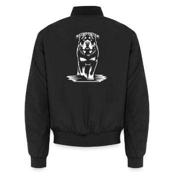 Rottweiler "Black Edition" - Unisex Bomberjacke - Schwarz - Hinten - AI Model Male 185 light (185cm)