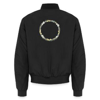 Couronne florale, personnalisable - Bomber unisexe - noir - Dos - AI Model Male 185 light (185cm)