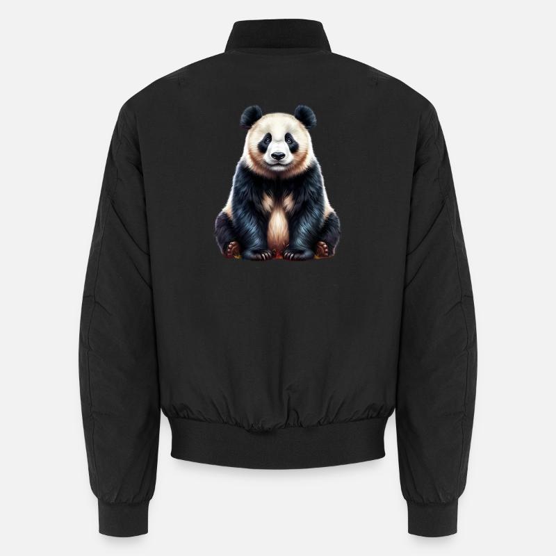 Panda - Unisex Bomberjacke - Schwarz