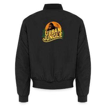 Urban Jungle Logo Couleur - Bomber unisexe - noir - Dos - AI Model Male 185 light (185cm)