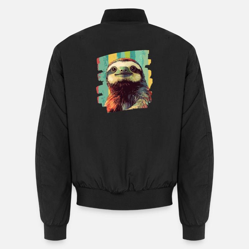 Sloth Retro - Unisex Bomber Jacket - black