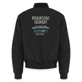 Produktionsfachkraft Ausbildung Beruf Geschenk - Unisex Bomberjacke - Schwarz - Hinten - AI Model Male 185 light (185cm)