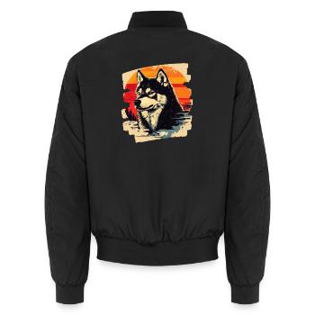 Husky - Unisex Bomberjacke - Schwarz - Hinten - AI Model Male 185 light (185cm)