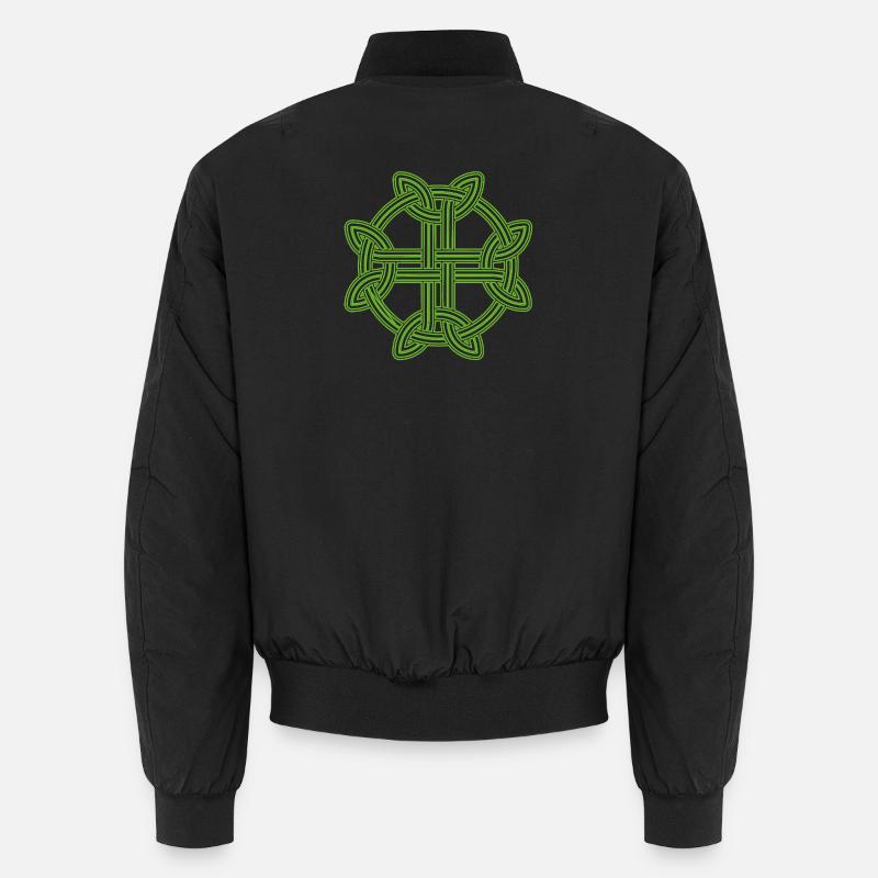 Motif croix celtique vert néon Bomber unisexe