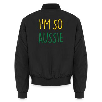 I'M SO AUSSIE Australisch Australien - Unisex Bomberjacke - Schwarz - Hinten - AI Model Male 185 light (185cm)