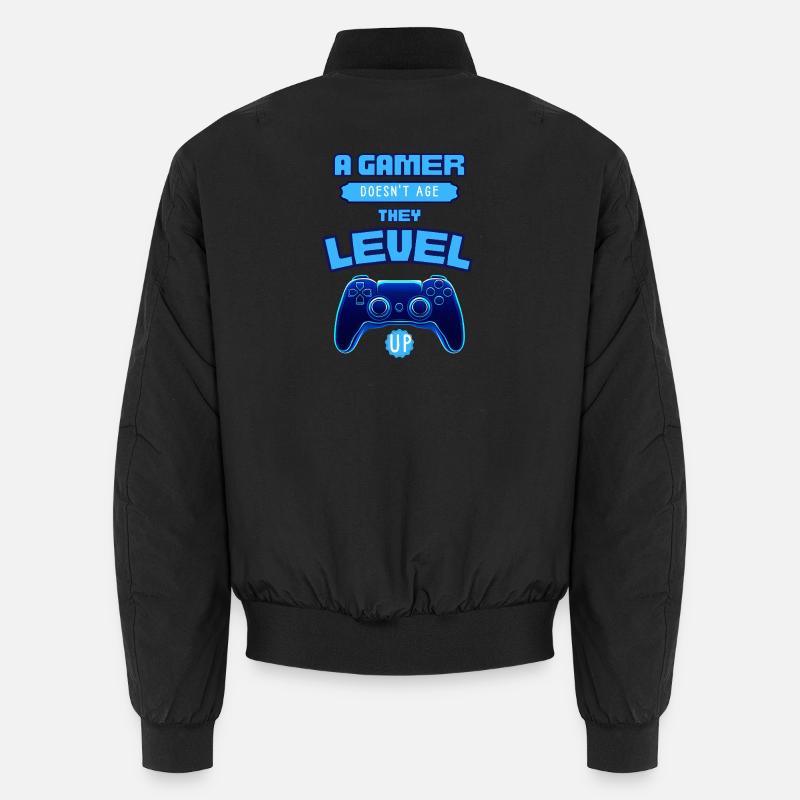 Gamer Level Up Neon-Controller - Unisex Bomberjacke - Schwarz