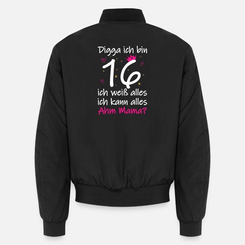 16. Geburtstag Junge Mädchen 16. Geburtstag Digga Ich bin 16 Unisex Bomberjacke