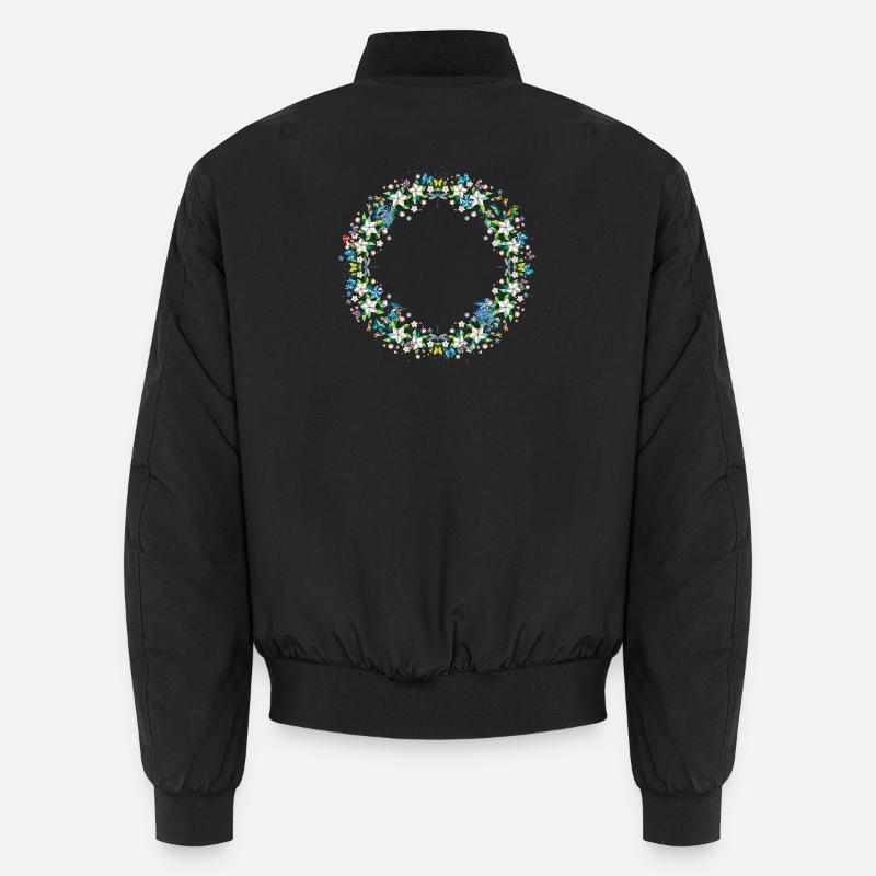 Couronne de printemps - Composition de fleurs et d’animaux colorés Bomber unisexe