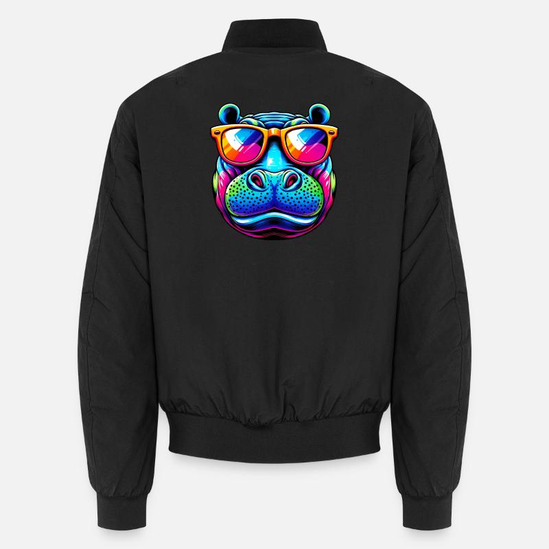 Hippopotame - Bomber unisexe - noir