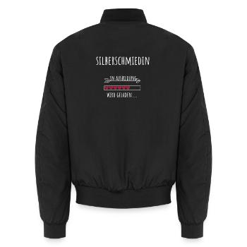 Silberschiedin Ausbildung Beruf Geschenk - Unisex Bomberjacke - Schwarz - Hinten - AI Model Male 185 light (185cm)