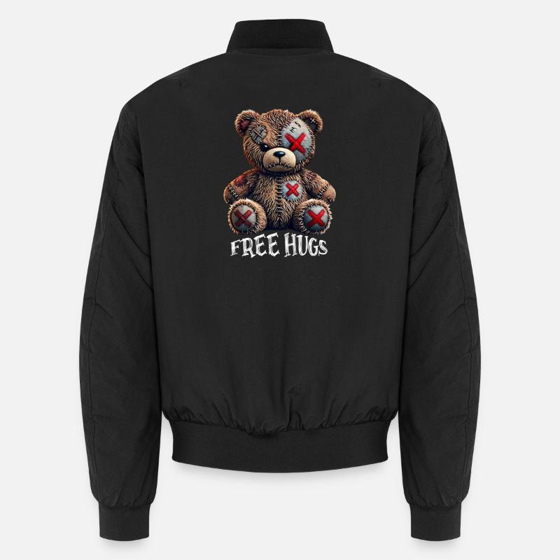 Câlins gratuits Teddy Bear - Bomber unisexe - noir