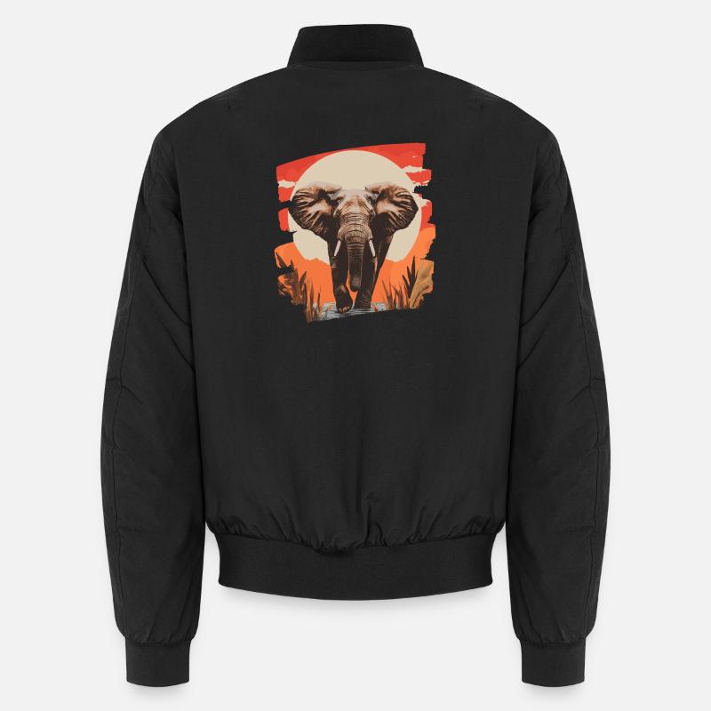 Éléphant Rétro - Bomber unisexe - noir