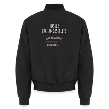 Justizfachangestellte Ausbildung Beruf Geschenk - Unisex Bomberjacke - Schwarz - Hinten - AI Model Male 185 light (185cm)