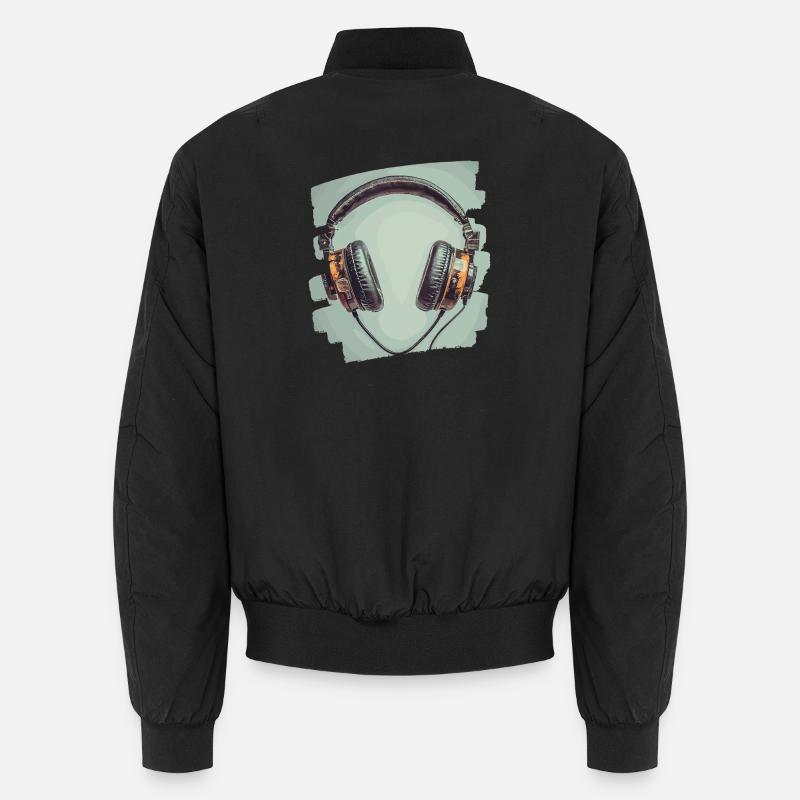 Kopfhörer - Unisex Bomberjacke - Schwarz