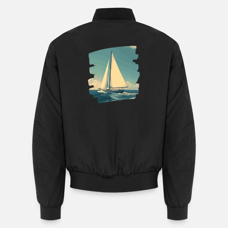 Sailboat Retro - Unisex Bomber Jacket - black