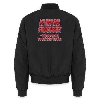 Ich war mal strukturiert… - Unisex Bomberjacke - Schwarz - Hinten - AI Model Male 185 light (185cm)