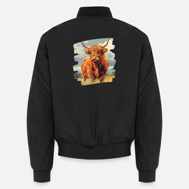 Scottish Highland cattle - Unisex Bomber Jacket - black
